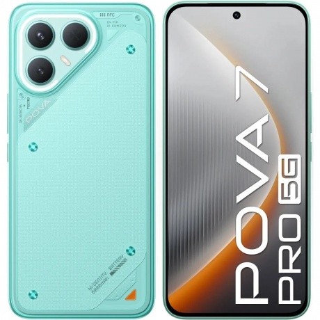 Смартфон Tecno Pova 7 Pro 5G 12/256Gb Neon Cyan, Зеленый
Смартфон Tecno Pova 7 Pro 5G 12/256Gb Neon Cyan, Зеленый