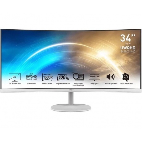 Монитор MSI 34" PRO MP341CQW White (9S6-3PB2CT-025)
Монитор MSI 34" PRO MP341CQW White (9S6-3PB2CT-025)