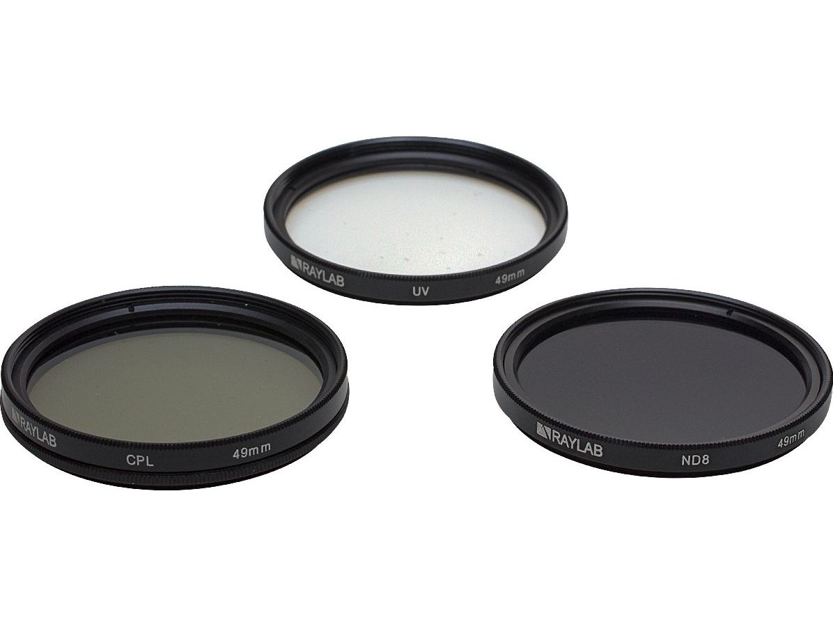 Набор из 3 фильтров RayLab (UV,CPL,ND8) 49mm
Набор из 3 фильтров RayLab (UV,CPL,ND8) 49mm