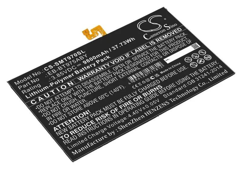 Аккумуляторная батарея CameronSino CS-SMT970SL для Samsung Galaxy Tab S7 Plus 12.4, Galaxy Tab S7+ 12.4 2020, SM
Аккумуляторная батарея CameronSino CS-SMT970SL для Samsung Galaxy Tab S7 Plus 12.4, Galaxy Tab S7+ 12.4 2020, SM