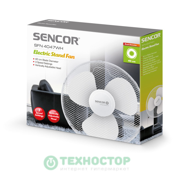 Вентилятор напольный Sencor SFN 4047WH
Вентилятор напольный Sencor SFN 4047WH