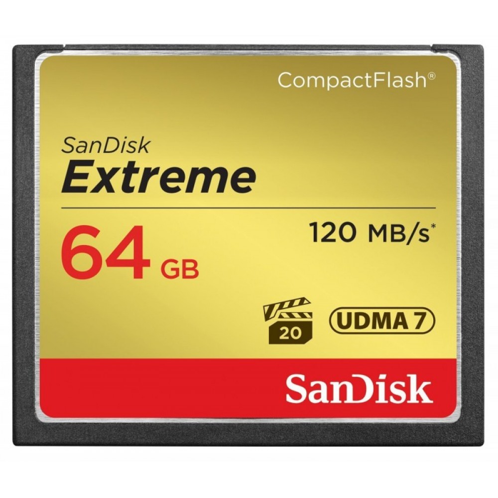 Карта памяти SanDisk Extreme CF 120MB/s 85MB/s write UDMA7 64GB
Карта памяти SanDisk Extreme CF 120MB/s 85MB/s write UDMA7 64GB
