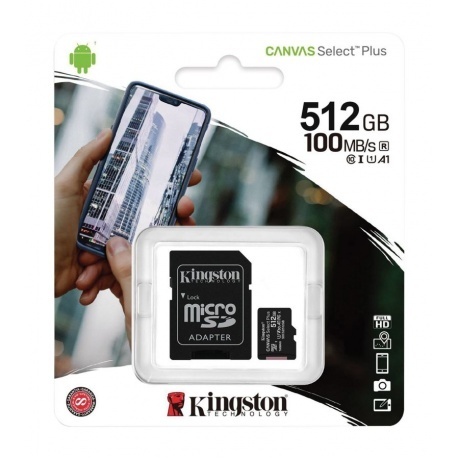 Карта памяти Kingston microSDXC 512Gb SDCS2/512GB Canvas Select Plus + adapter
Карта памяти Kingston microSDXC 512Gb SDCS2/512GB Canvas Select Plus + adapter