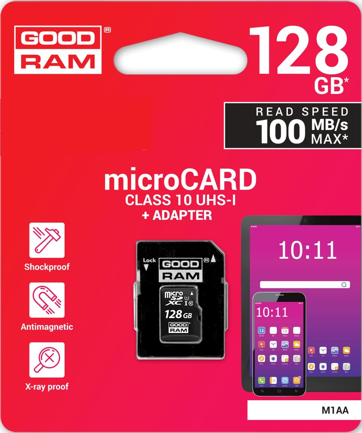 Карта памяти GoodRam micro SDXC 128Gb UHS-I W/A (M1AA-1280R12
Карта памяти GoodRam micro SDXC 128Gb UHS-I W/A (M1AA-1280R12