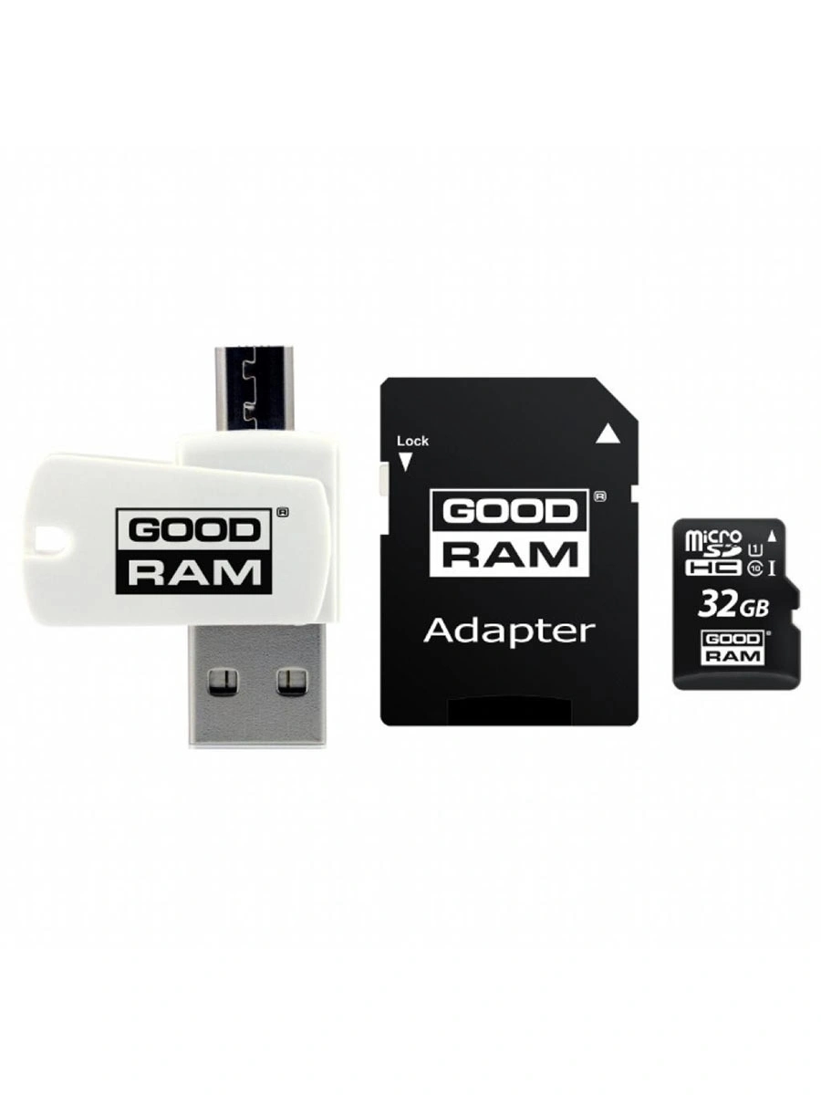 Карта памяти GoodRam micro SDHC 32Gb + Reader W/A (M1A4-0320R12
Карта памяти GoodRam micro SDHC 32Gb + Reader W/A (M1A4-0320R12