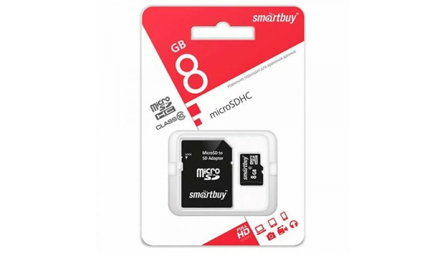 Карта памяти Exployd micro SDHC 8Gb Class10 + адаптер SD
Карта памяти Exployd micro SDHC 8Gb Class10 + адаптер SD