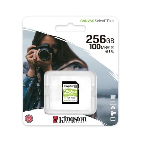 Карта памяти Kingston Canvas 256Gb Select Plus SDXC UHS-I U3 V30 (100/85 Mb/s)
Карта памяти Kingston Canvas 256Gb Select Plus SDXC UHS-I U3 V30 (100/85 Mb/s)