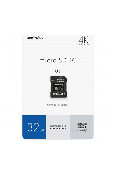 Карта памяти SmartBuy micro SDHC 32Gb Advanced Series UHS-I U3 V30 A1 + ADP (90/55 Mb/s)
Карта памяти SmartBuy micro SDHC 32Gb Advanced Series UHS-I U3 V30 A1 + ADP (90/55 Mb/s)