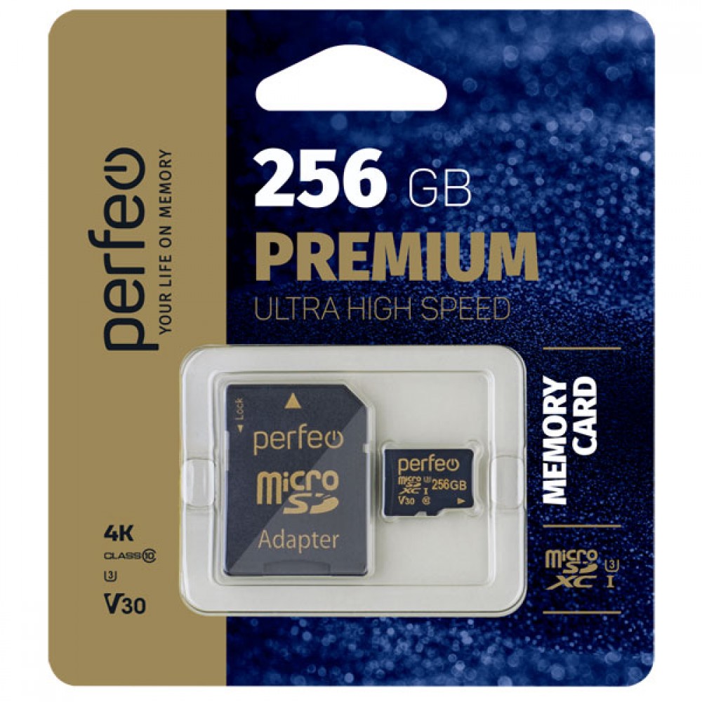 Карта памяти Perfeo microSDXC 256Gb High-Capacity Class 10 UHS-1 V30 PF256GMCSX10V30A + adapter
Карта памяти Perfeo microSDXC 256Gb High-Capacity Class 10 UHS-1 V30 PF256GMCSX10V30A + adapter