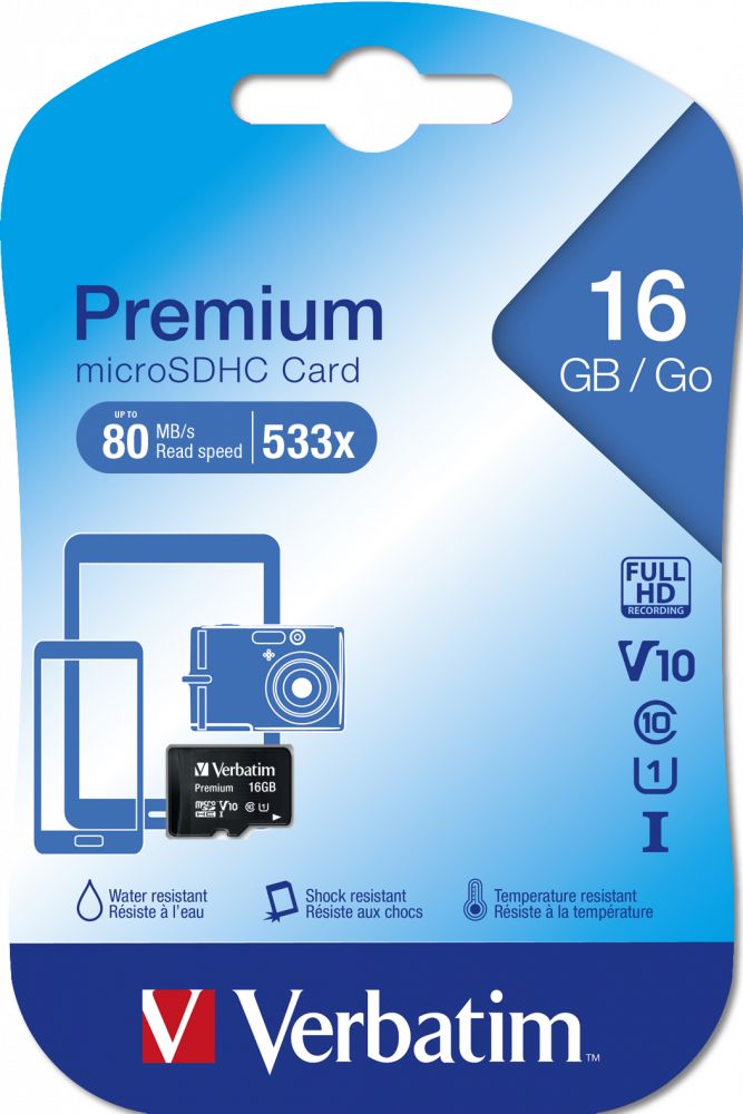 Карта памяти Verbatim MicroSDHC 16Gb Class 10 (44010)
Карта памяти Verbatim MicroSDHC 16Gb Class 10 (44010)