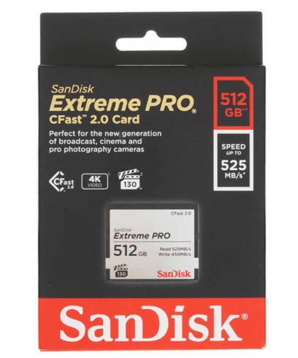 Карта памяти SanDisk Extreme PRO CFAST 512GB
Карта памяти SanDisk Extreme PRO CFAST 512GB