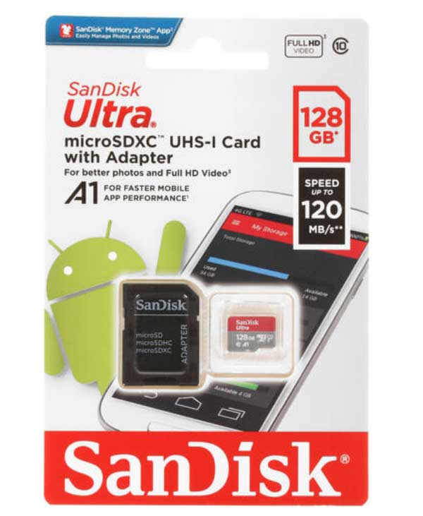 Карта памяти SanDisk Ultra MicroSDXC 128Gb Class 10 (SDSQUA4-128G-GN6MA) + адаптером SD
Карта памяти SanDisk Ultra MicroSDXC 128Gb Class 10 (SDSQUA4-128G-GN6MA) + адаптером SD