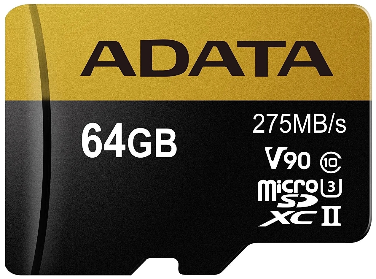 Карта памяти microSD 64GB A-DATA Premier ONE microSDXC Class 10 UHS-II U3 V90 275MB/s (SD адаптер)
Карта памяти microSD 64GB A-DATA Premier ONE microSDXC Class 10 UHS-II U3 V90 275MB/s (SD адаптер)