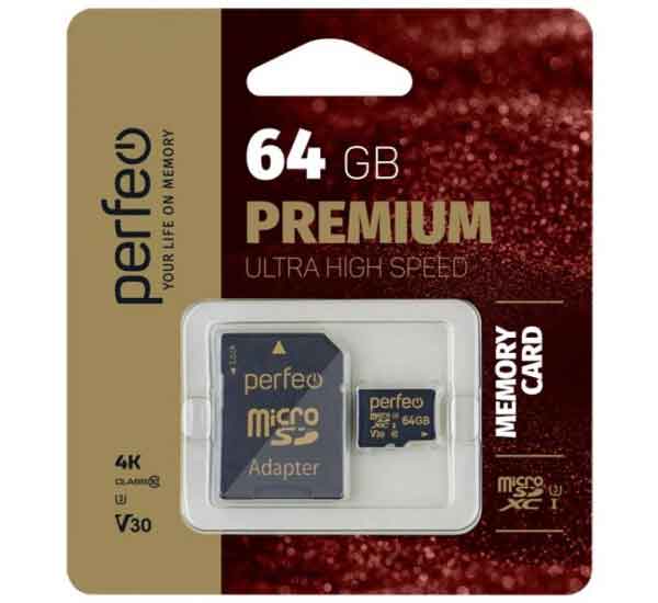 Карта памяти microSDXC 64Gb Perfeo Class 10 UHS-I U3 V30 + ADP (70/35 Mb/s)
Карта памяти microSDXC 64Gb Perfeo Class 10 UHS-I U3 V30 + ADP (70/35 Mb/s)