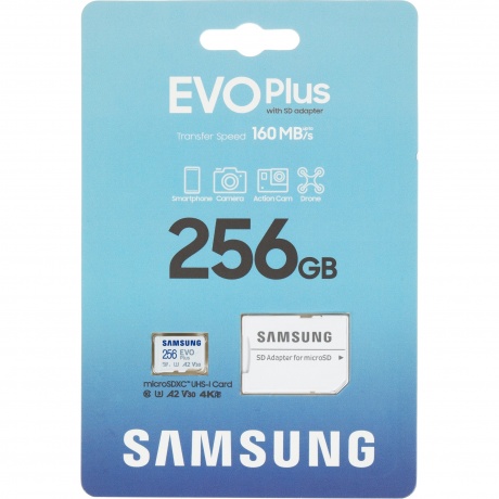 Карта памяти Samsung 256GB EVO PLUS (2024) U3, V30, A2 + adapter (MB-MC256SA/EU)
Карта памяти Samsung 256GB EVO PLUS (2024) U3, V30, A2 + adapter (MB-MC256SA/EU)
