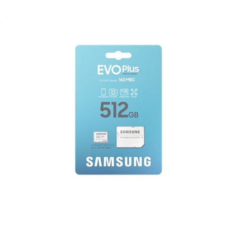 Карта памяти Samsung 512GB EVO PLUS (2024) U3, V30, A2 + adapter (MB-MC512SA)
Карта памяти Samsung 512GB EVO PLUS (2024) U3, V30, A2 + adapter (MB-MC512SA)