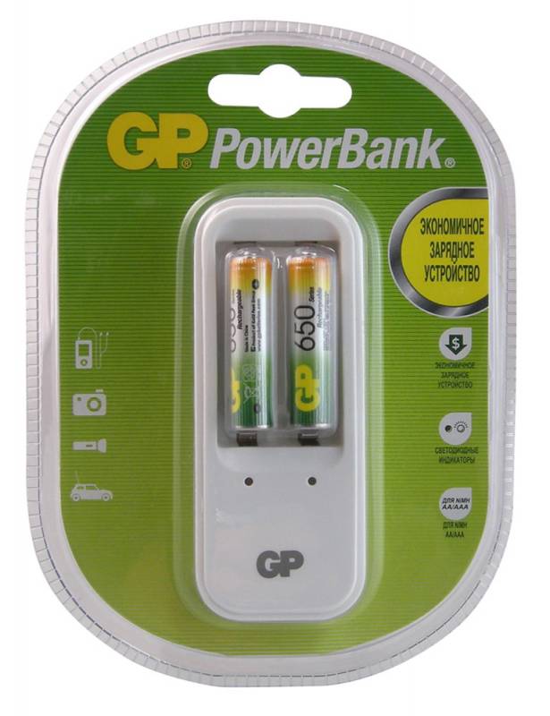 Аккумулятор + зарядное устройство GP PowerBank PB410GS65 AAA 650mAh (2шт
Аккумулятор + зарядное устройство GP PowerBank PB410GS65 AAA 650mAh (2шт