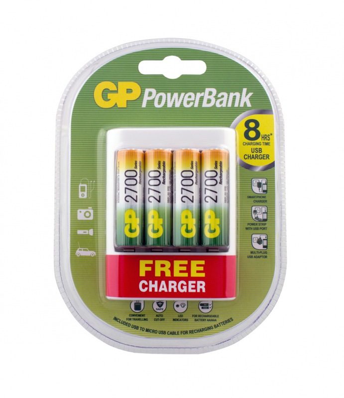 Аккумулятор + зарядное устройство GP PowerBank U411270AAHCF AA NiMH 2700mAh (4шт
Аккумулятор + зарядное устройство GP PowerBank U411270AAHCF AA NiMH 2700mAh (4шт