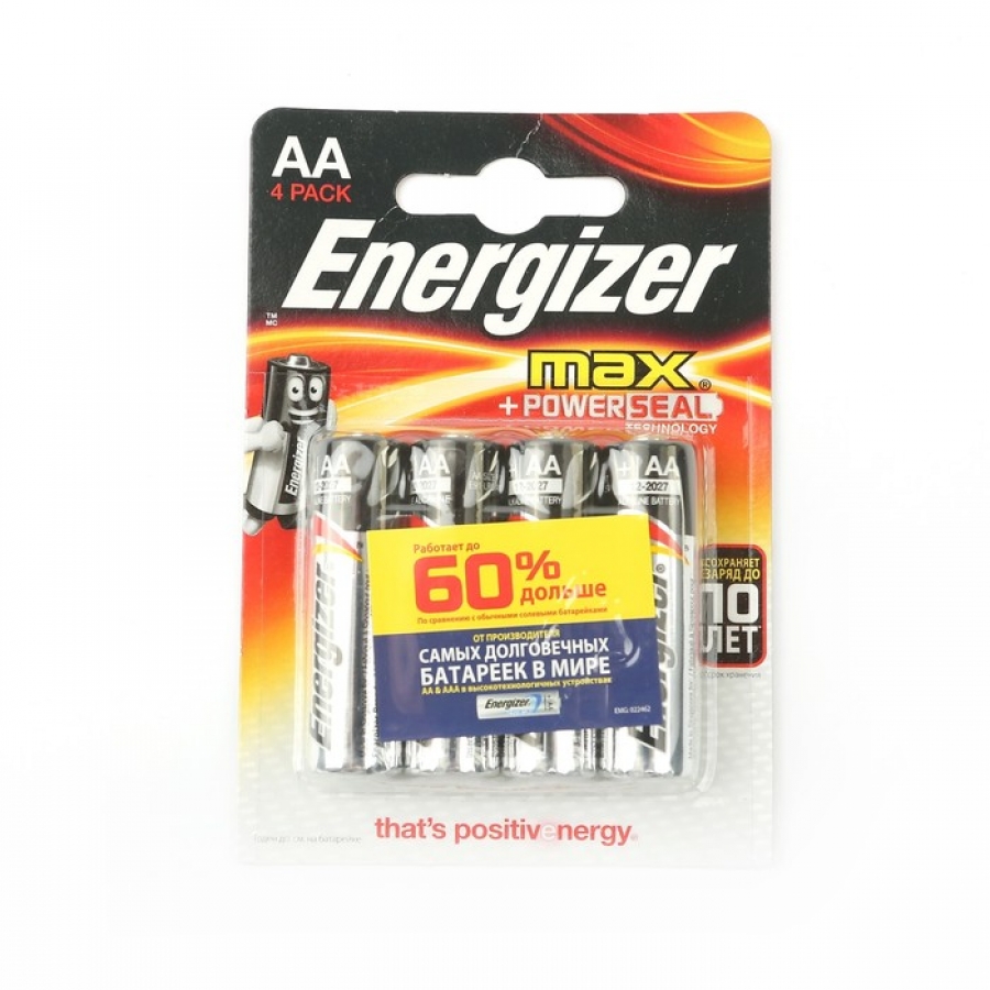 Батарейка Energizer Max AA блистер 4шт.
Батарейка Energizer Max AA блистер 4шт.