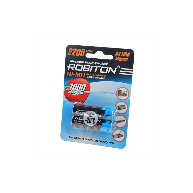 Аккумулятор Robiton AA 2200 mAh (уп 2 шт
Аккумулятор Robiton AA 2200 mAh (уп 2 шт