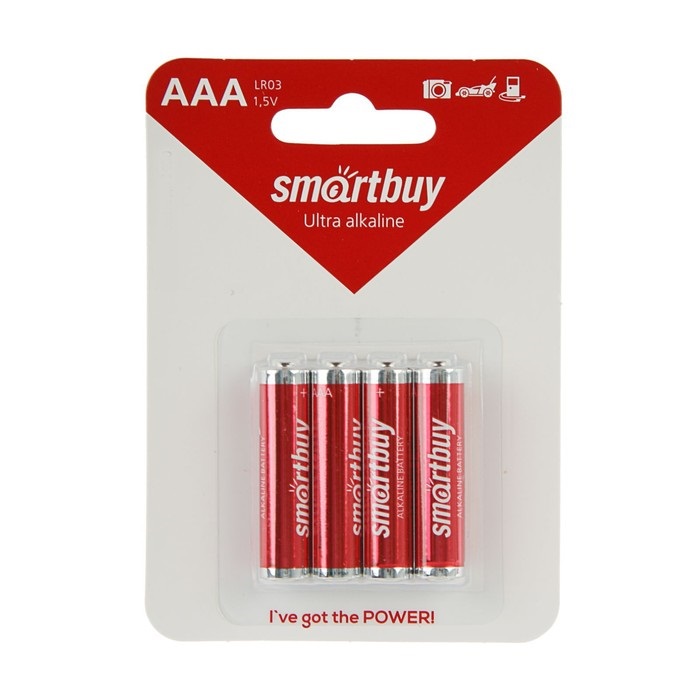 Батарейка Smartbuy Alkaline AAA LR03 (4шт)
Батарейка Smartbuy Alkaline AAA LR03 (4шт)