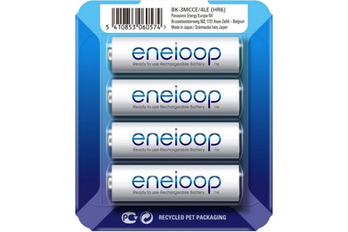 Аккумулятор Panasonic Eneloop AA 1900 4BP (BK-3MCCE/4LE
Аккумулятор Panasonic Eneloop AA 1900 4BP (BK-3MCCE/4LE
