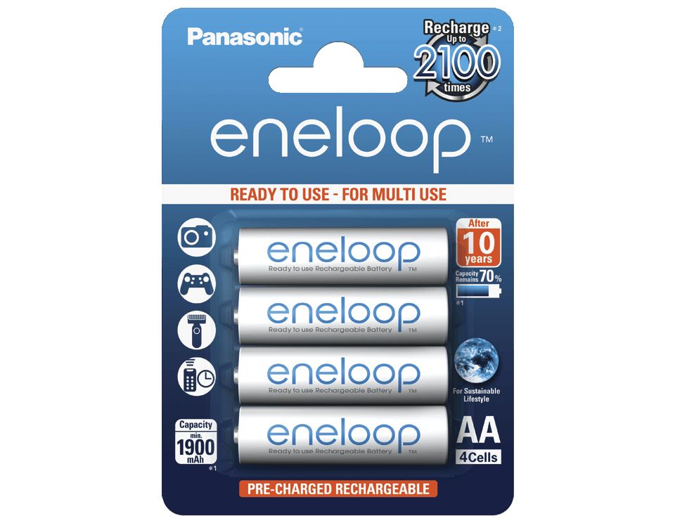 Аккумулятор Panasonic Eneloop AA 1900 4BP (BK-3MCCEC4BE
Аккумулятор Panasonic Eneloop AA 1900 4BP (BK-3MCCEC4BE