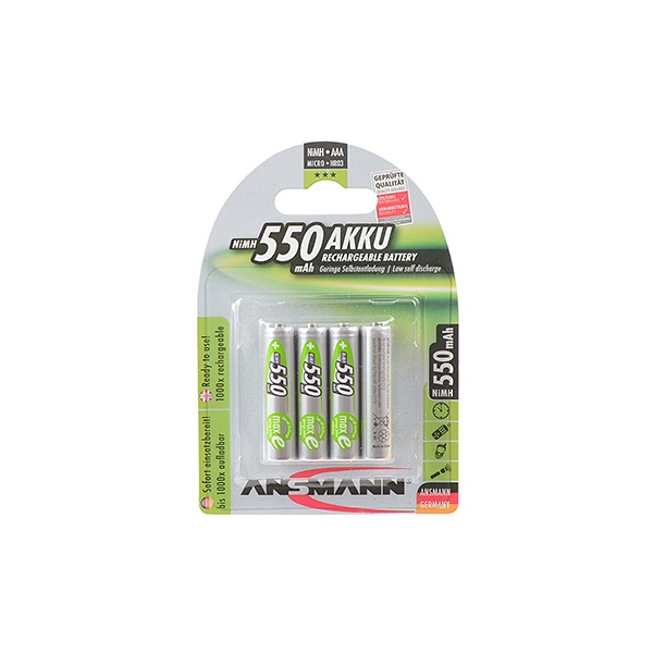 Аккумулятор Ansmann AAA 550 mAh R2U (уп 4 шт
Аккумулятор Ansmann AAA 550 mAh R2U (уп 4 шт