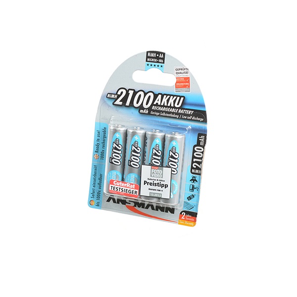 Аккумулятор Ansmann AA 2100 mAh R2U (уп 4 шт
Аккумулятор Ansmann AA 2100 mAh R2U (уп 4 шт