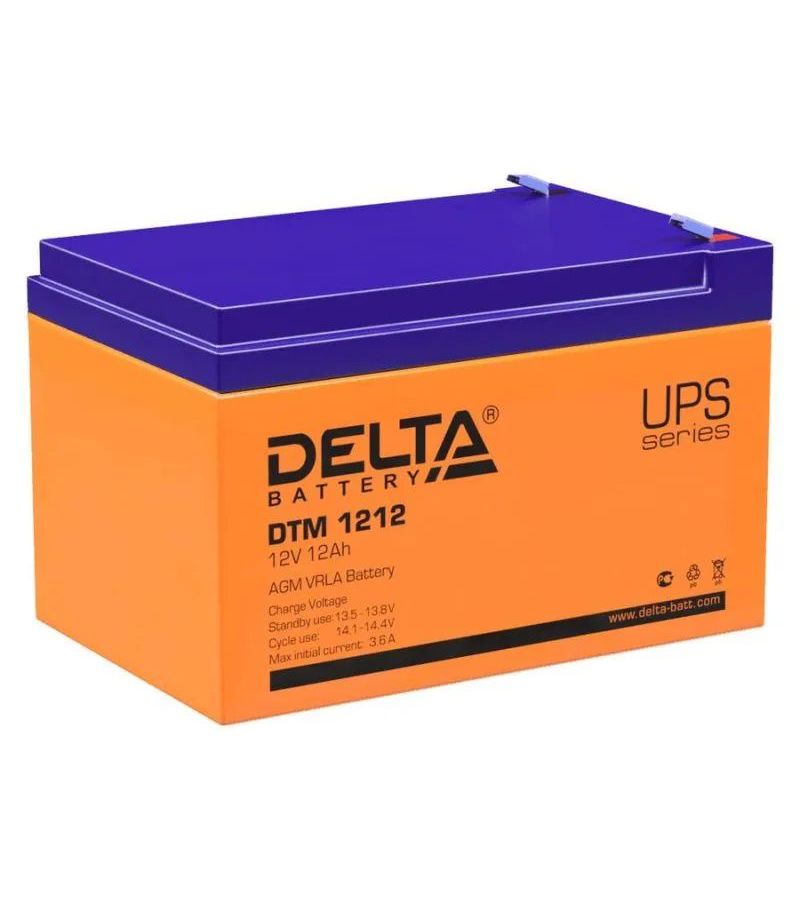 Аккумулятор Delta DTM 1212, 12V 12Ah
Аккумулятор Delta DTM 1212, 12V 12Ah