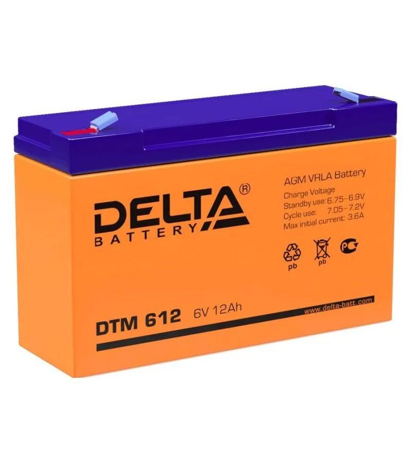 Аккумулятор Delta DTM 612 (6V 12Ah)
Аккумулятор Delta DTM 612 (6V 12Ah)