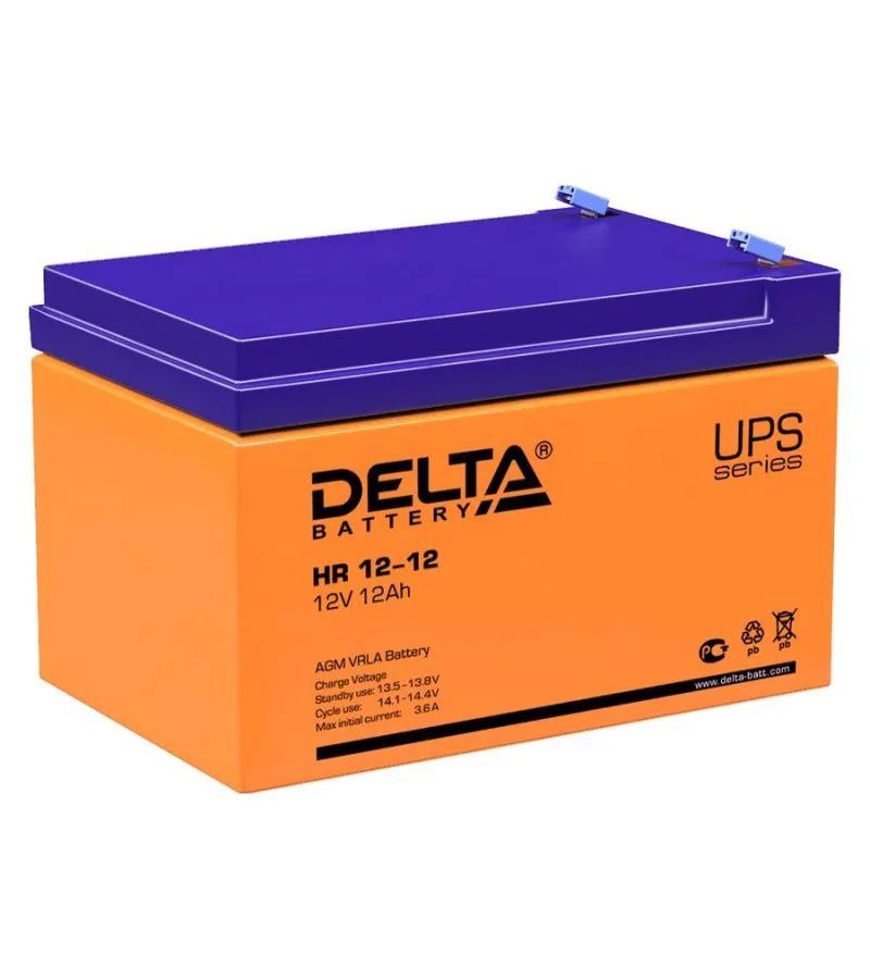 Аккумулятор Delta HR 12-12 (12V 12Ah)
Аккумулятор Delta HR 12-12 (12V 12Ah)