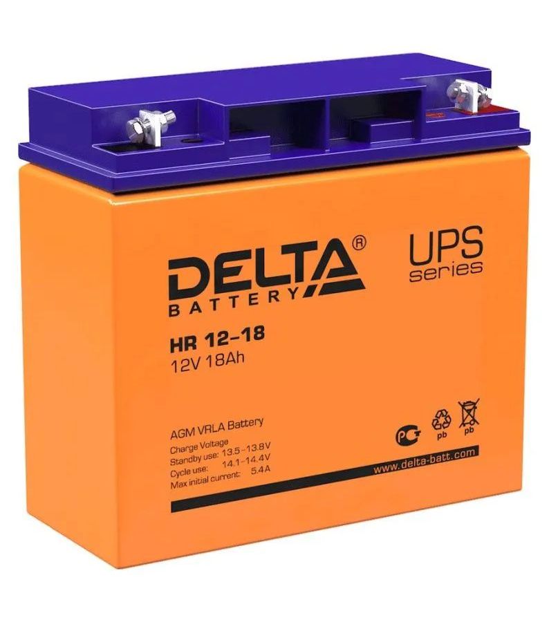 Аккумулятор Delta HR 12-18 (12V 18Ah)
Аккумулятор Delta HR 12-18 (12V 18Ah)