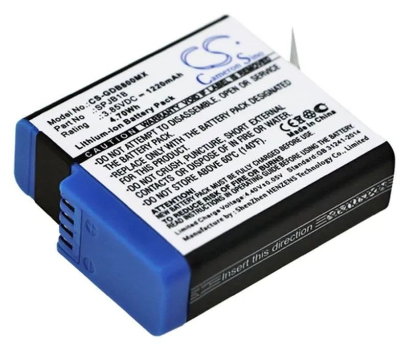 Аккумулятор CameronSino CS-GDB800MX для GoPro Hero 8 Black, Hero 7 Black, Hero 6 Black, Hero 5 Black
Аккумулятор CameronSino CS-GDB800MX для GoPro Hero 8 Black, Hero 7 Black, Hero 6 Black, Hero 5 Black
