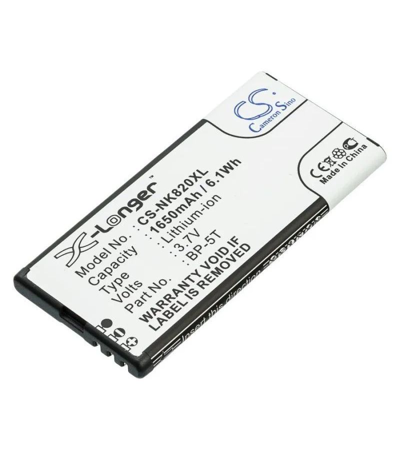 Аккумулятор BP-5T для Nokia Lumia 820, 825
Аккумулятор BP-5T для Nokia Lumia 820, 825