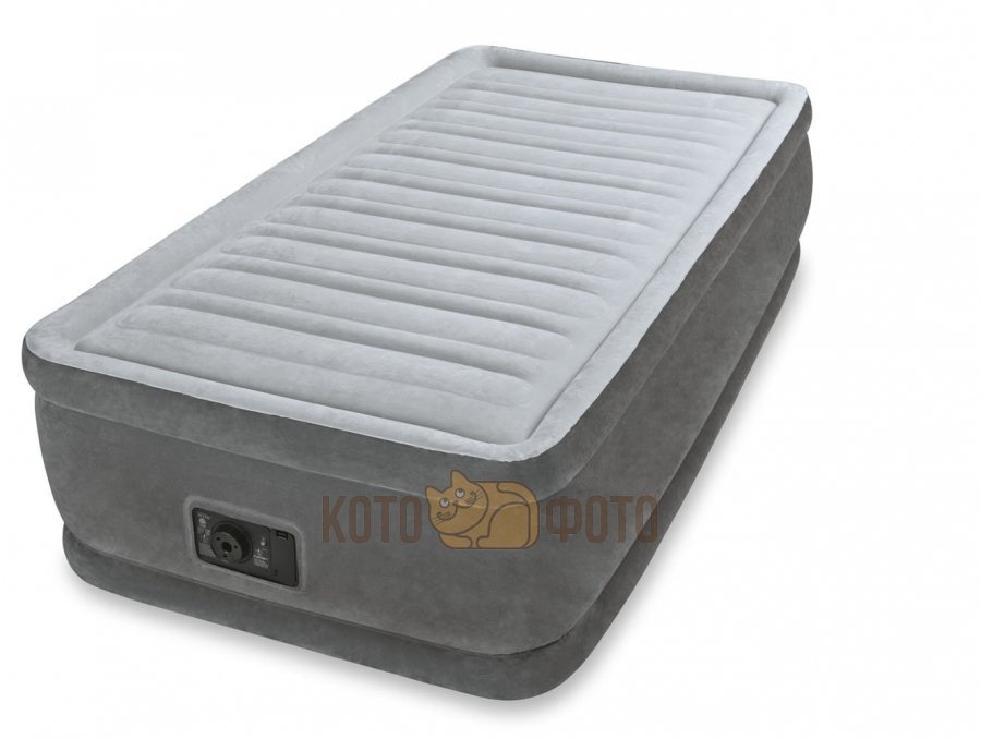 надувная кровать intex 99х191х51 см prime comfort встр насос 220 в до 136 кг Кровать Intex 64412 Comfort-Plush Elevated, Twin, электрический насос