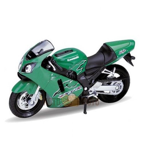 Модель мотоцикла Welly 1:18 motorcycle / Kawasaki 2001 NINJA ZX-12R - фото 1