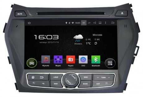 Штатная аудио система  Incar AHR-2483 Hyundai Santa Fe/Grand S.F. 15+ 2Din/ BT/ NAVI/ Android 4.4.4  - фото 1
