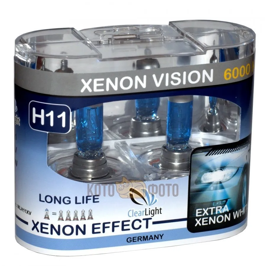 Комплект ламп Clearlight H11 12V-55W XenonVision (2 шт.)