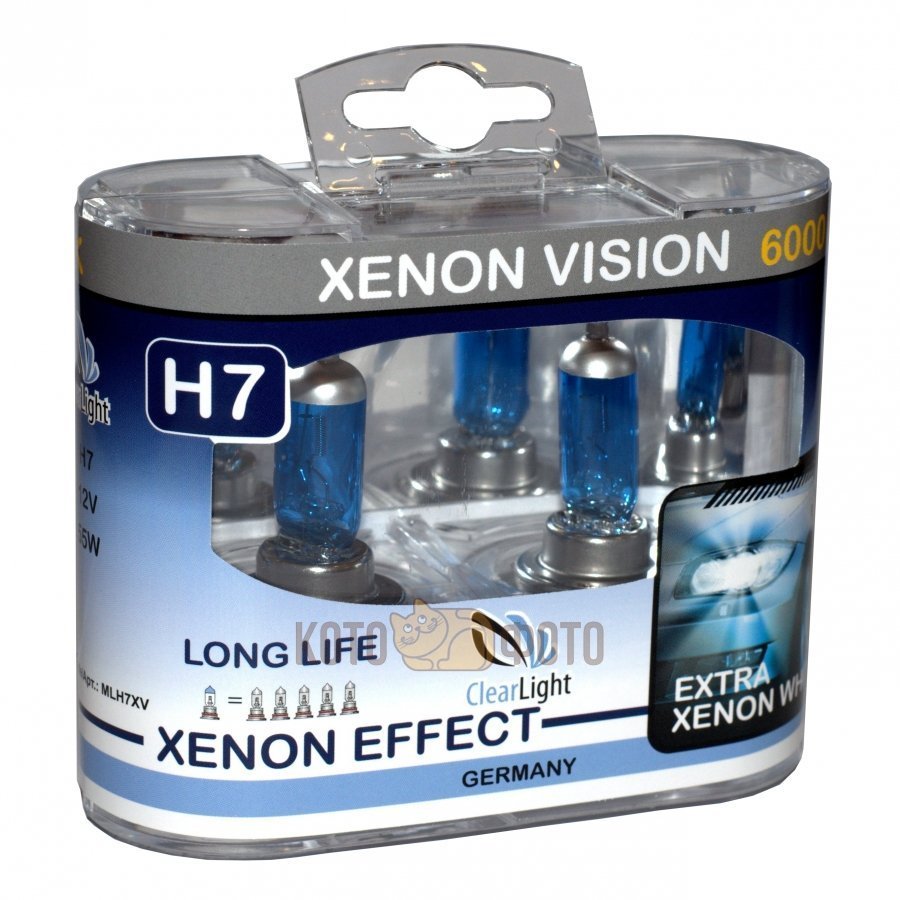 Комплект ламп Clearlight H7 12V-55W XenonVision (2 шт.) MLH7XV комплект ламп clearlight h8 12v 35w xenonvision 2 шт mlh8xv