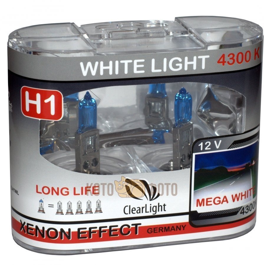 цена Комплект ламп Clearlight H1 12V-55W WhiteLight (2 шт.) MLH1WL