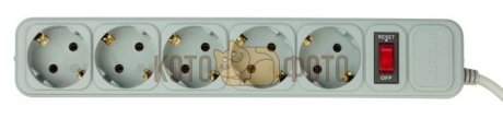 Сетевой фильтр PC Pet AP01006-3-GR 3м (5 розеток) серый