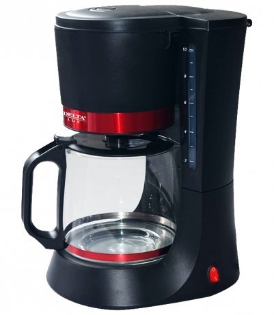 Кофеварка Delta Lux DL-8152 черный с красным - фото 2