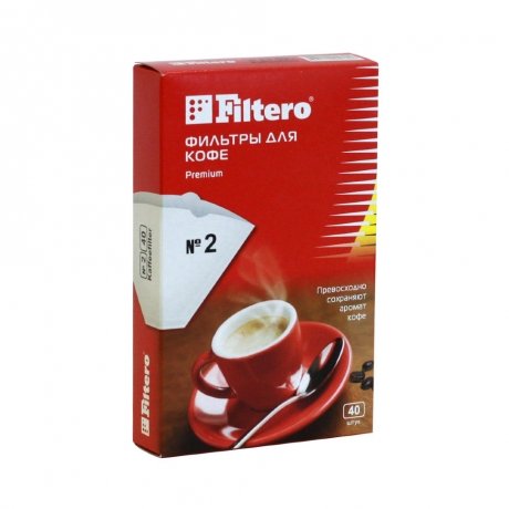 Фильтры для кофе Filtero №2/40, белые - фото 1