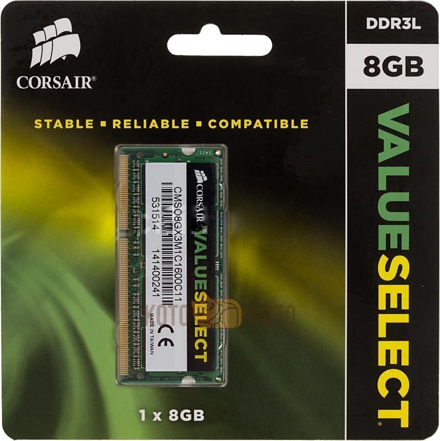 Память SO-DIMM DDR3L Corsair 8Gb 1600MHz (CMSO8GX3M1C1600C11)