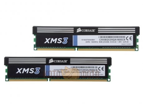 Память оперативная DDR3 CORSAIR 2x4Gb 1600MHz (CMX8GX3M2A1600C9) - фото 2