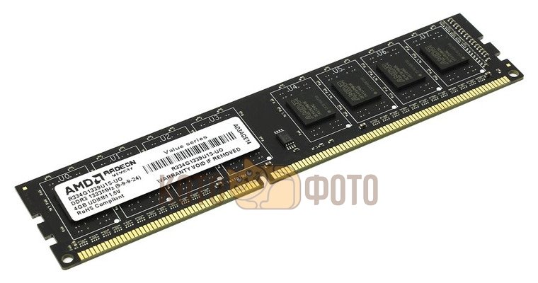 Память оперативная DDR3 AMD 4Gb 1333MHz (R334G1339U1S-UO) оперативная память для ноутбуков so ddr3 2gb pc10600 1333mhz amd r332g1339s1s uo oem