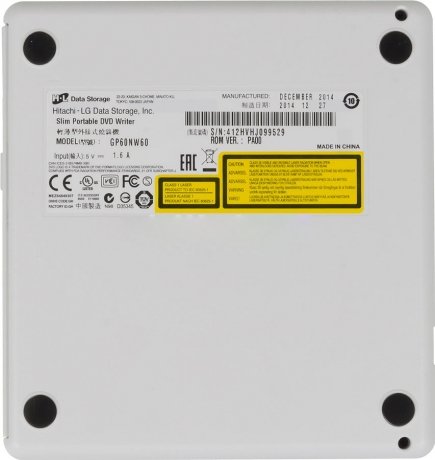 Привод DVD-RW LG GP60NW60 белый USB - фото 3