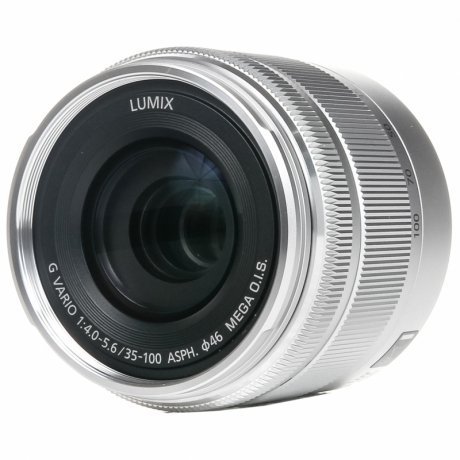 Объектив Panasonic H-FS35100 Lumix G Vario 35-100 mm F/4.0-5.6 ASPH MEGA O.I.S. Silver* - фото 1