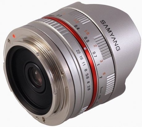 Объектив Samyang Sony E NEX MF 8 mm F/2.8 Fish-eye UMC Silver - фото 2